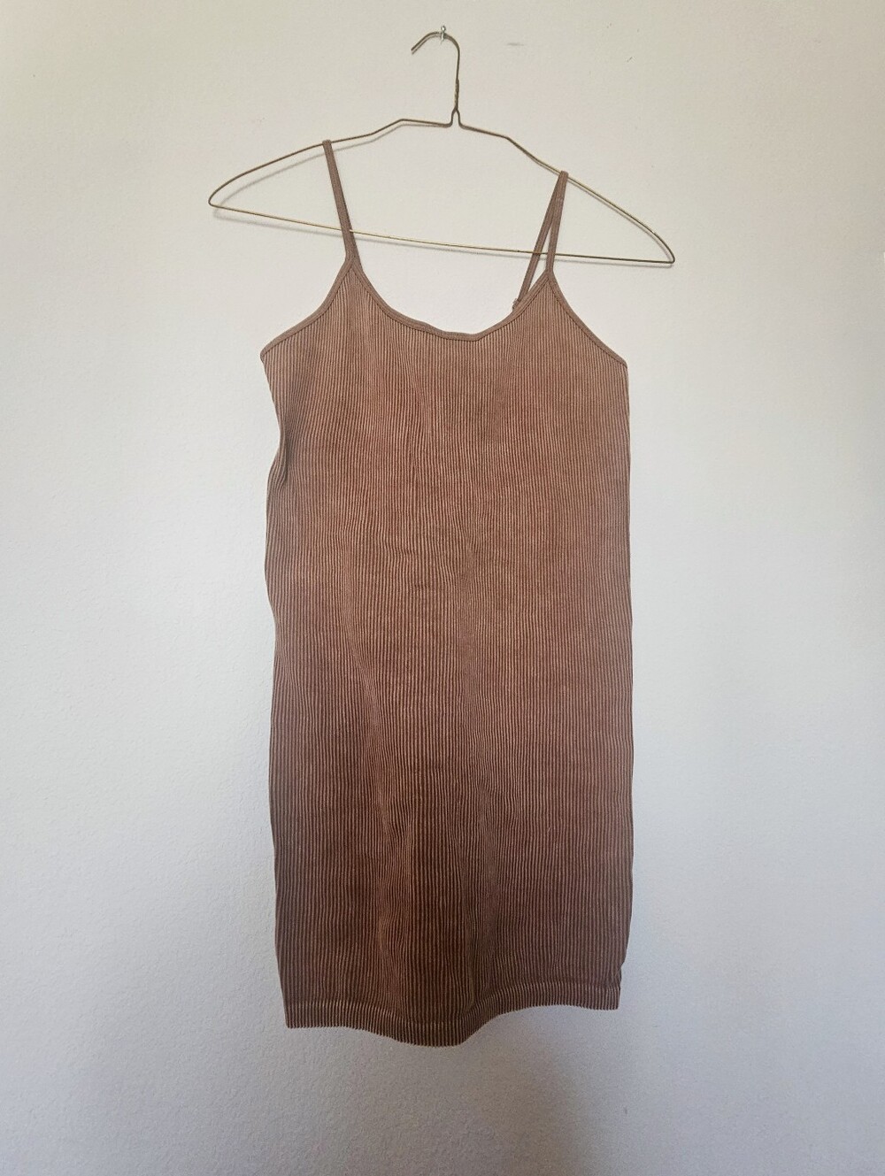Forever 21 Brown Ribbed Bodycon Dress Stretchy M/L